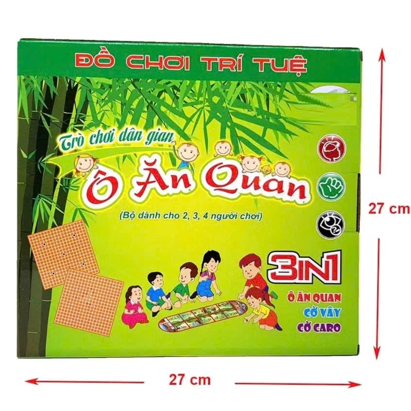 Bộ đồ chơi ô ăn quan 3 trong 1 (ca rô + cờ vây) bằng nhựa, hỗ trợ phát triển tư duy cho trẻ