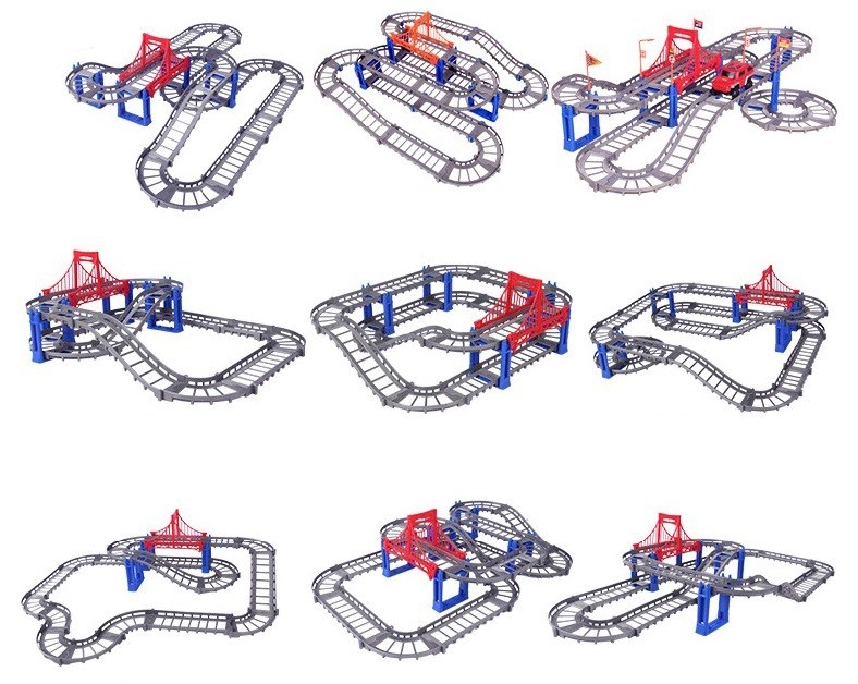 Đồ chơi lắp ráp xe lửa mô hình chạy pin với nhiều dạng đường ray lắp ráp