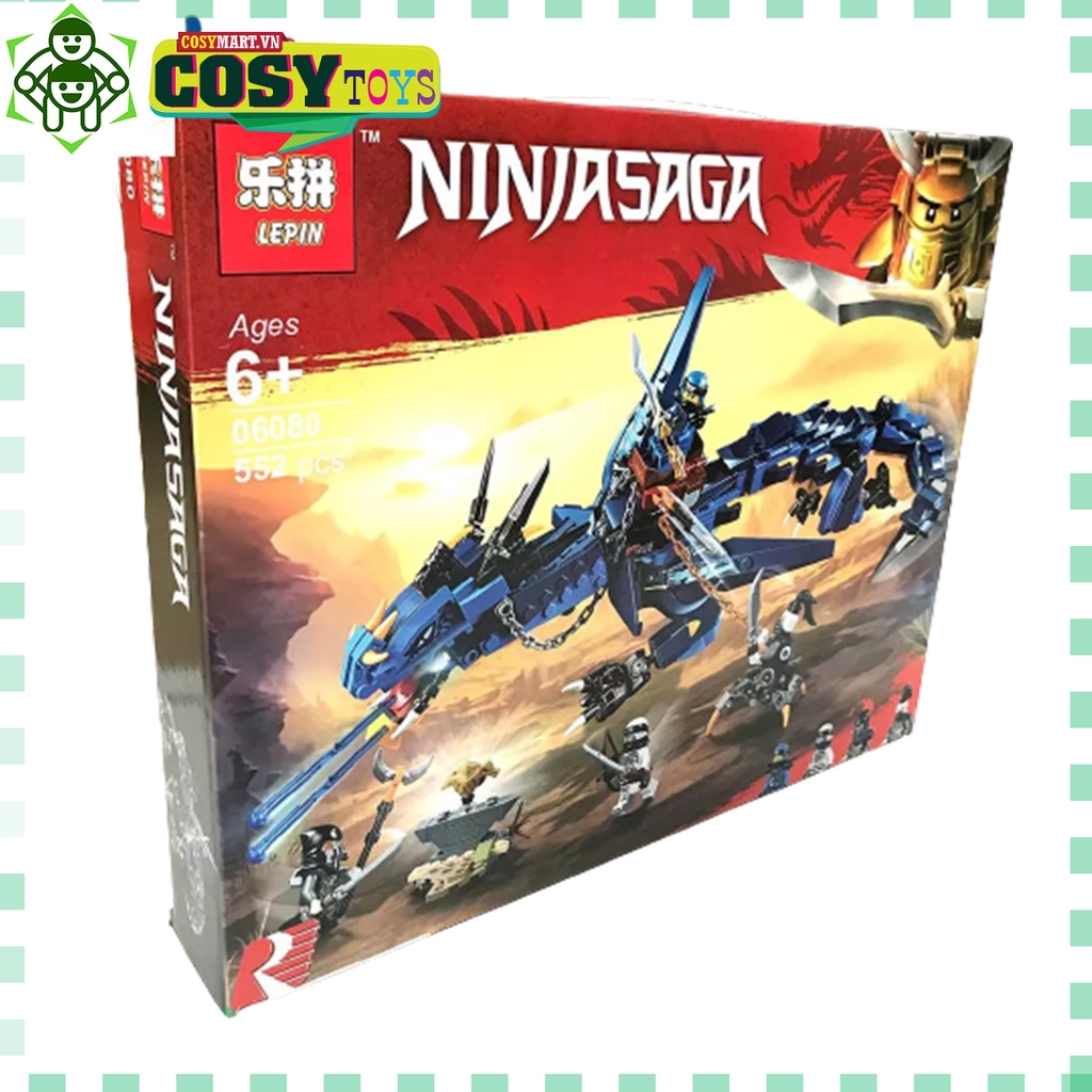 Đồ chơi xếp hình rồng xanh chiến đấu của Ninjjago cỡ lớn với 567 mảnh ghép