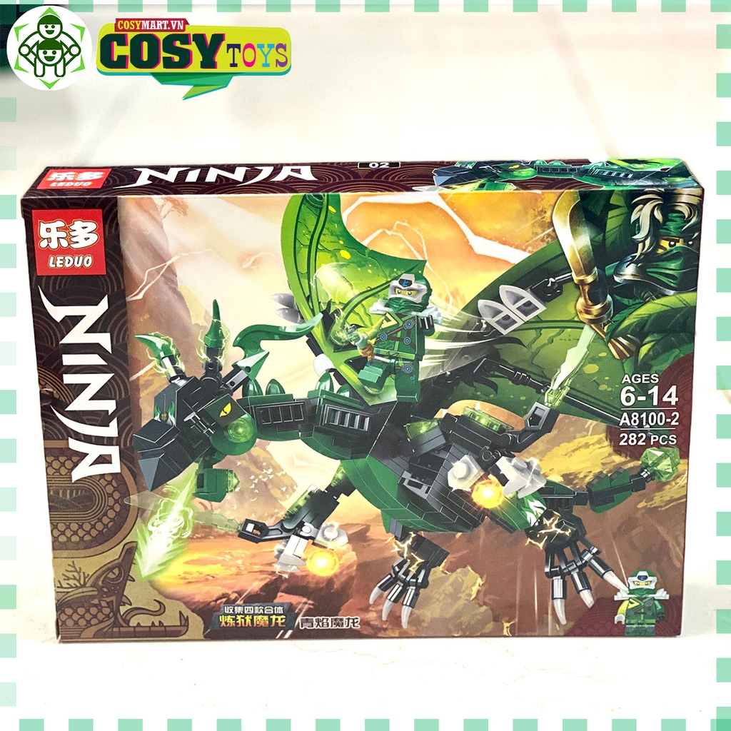 Đồ chơi lắp ghép xếp hình chiến binh Ninjago cưỡi rồng phun lửa với hơn 289 chi tiết