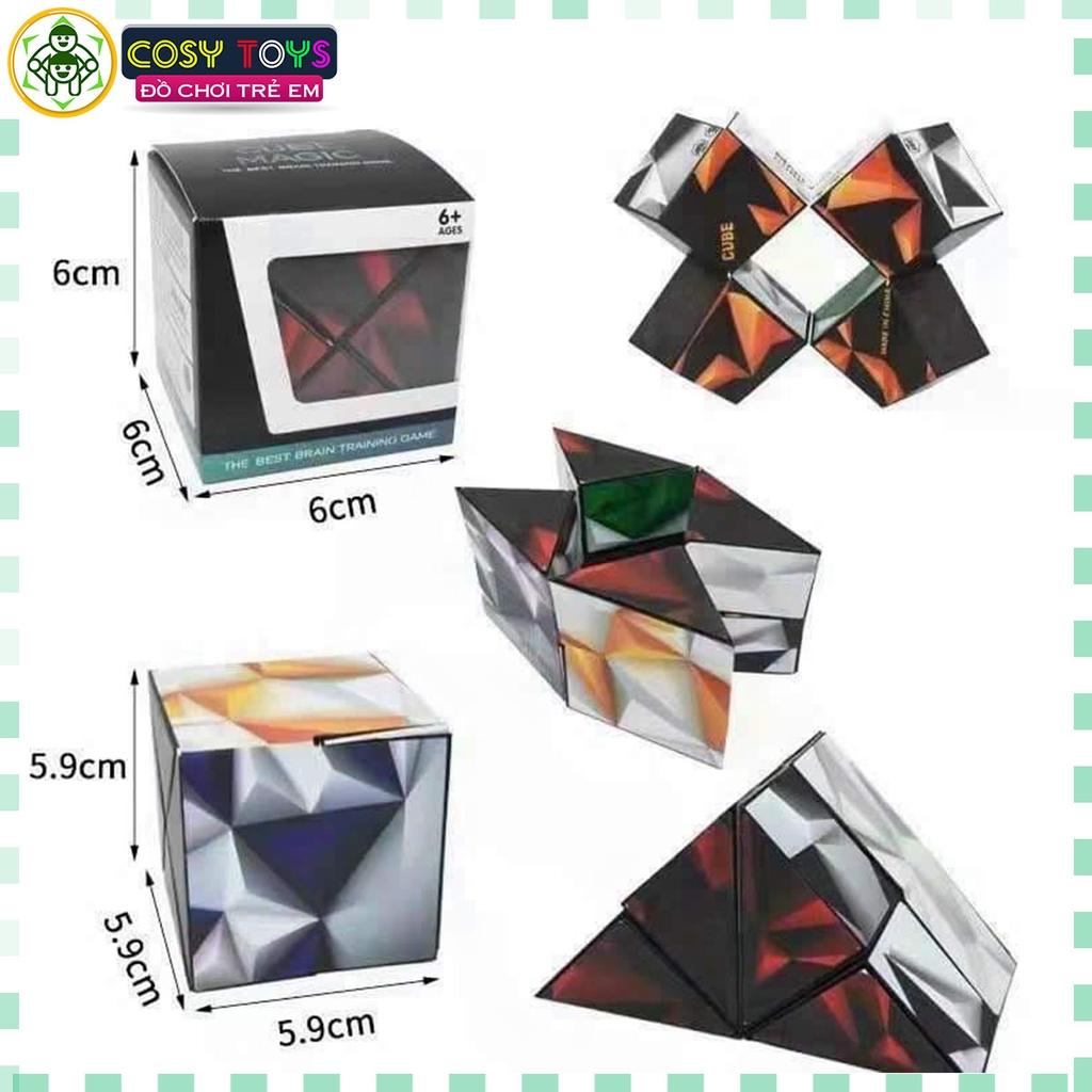 Hộp rubik vuông ma thuật biến hình các khối với nhiều kiểu ghép khác nhau cho bé
