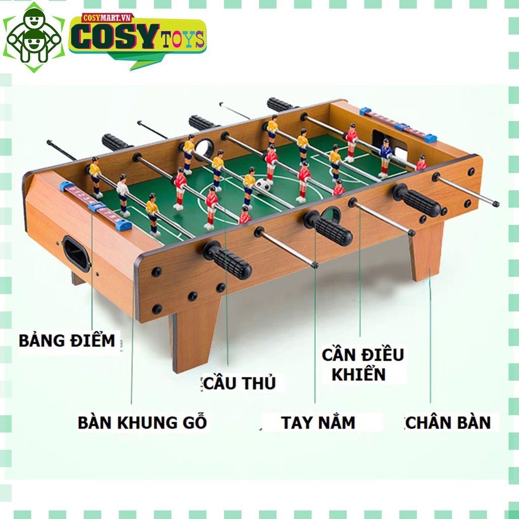 Bàn bóng đá bi lắc socer game cỡ lớn (size 60cm) bằng gỗ cho bé