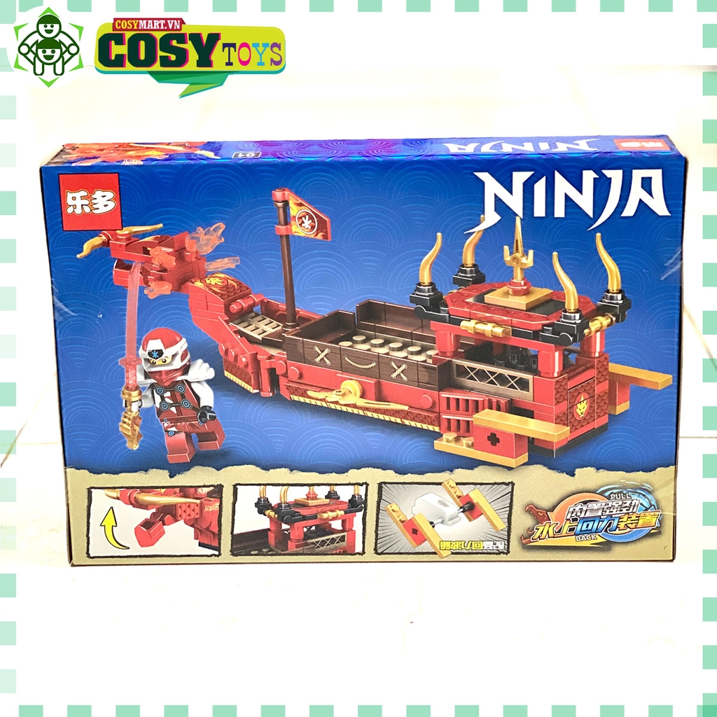 Đồ chơi lắp ghép xếp hình thuyền rồng chở chiến binh ninjago hơn 289 chi tiết