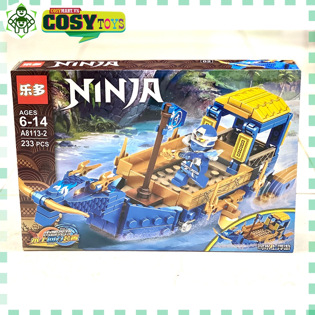 Đồ chơi lắp ghép xếp hình thuyền rồng chở chiến binh ninjago hơn 289 chi tiết