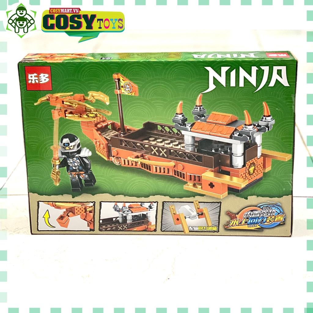 Đồ chơi lắp ghép xếp hình thuyền rồng chở chiến binh ninjago hơn 289 chi tiết