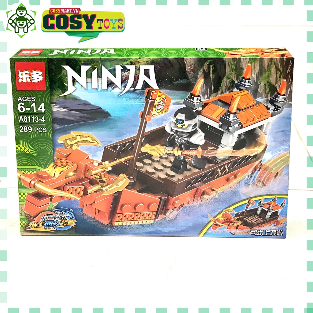 Đồ chơi lắp ghép xếp hình thuyền rồng chở chiến binh ninjago hơn 289 chi tiết