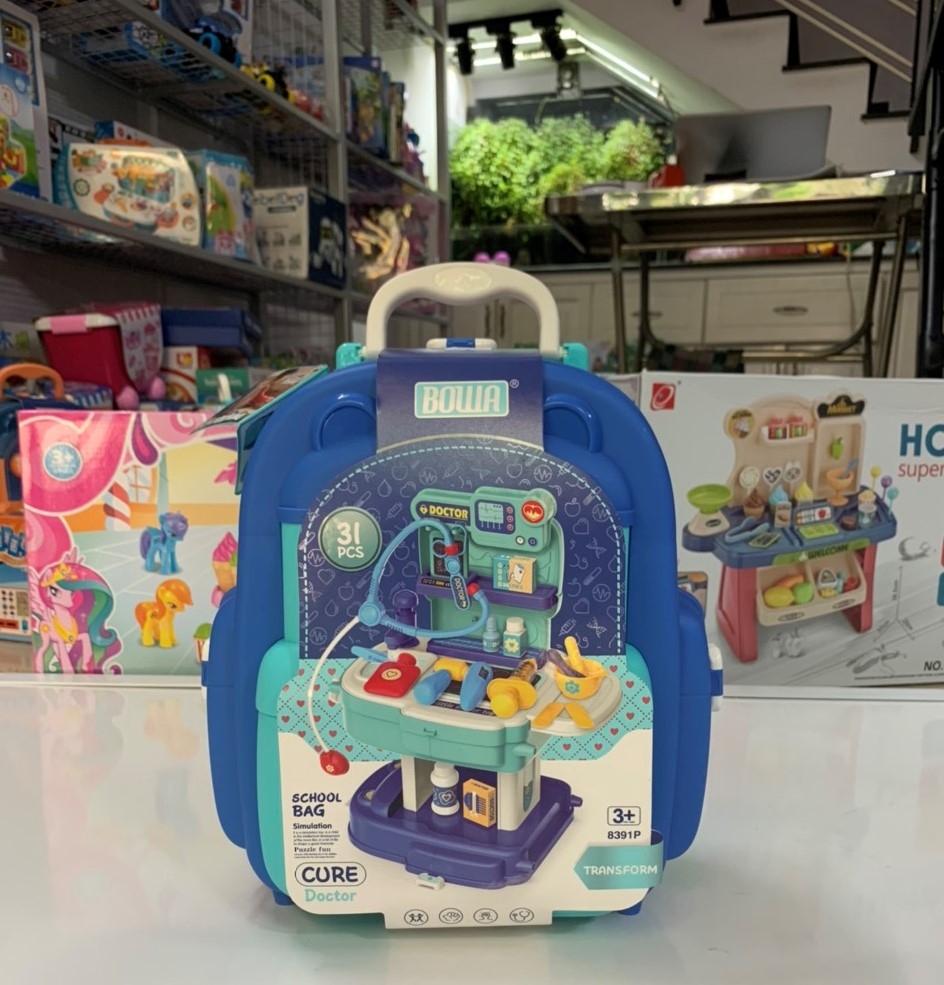 Bộ vali bác sỹ 2 trong 1 cùng các dụng cụ khám bệnh cho bé