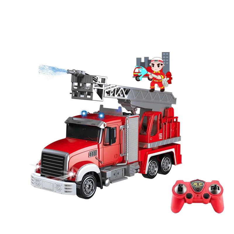 Đồ chơi xe cứu hỏa có điều khiển từ xa 4 chiều, có đèn và nhạc khi chơi cho bé