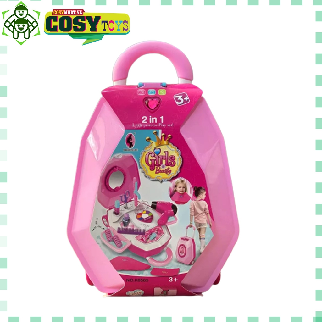 Vali các dụng cụ trang điểm 2 trong 1 với hơn 18 chi tiết cho bé gái