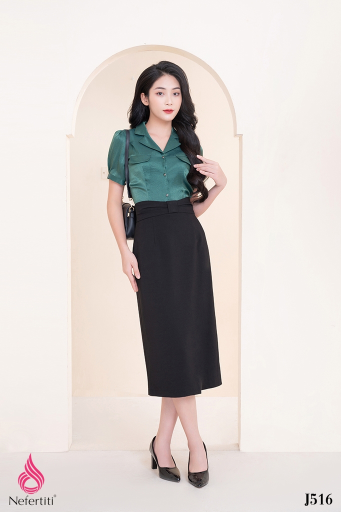 Outlet | Chân váy đen dáng A nhẹ phối ren | My Way Fashion || Thời trang  thiết kế cao cấp