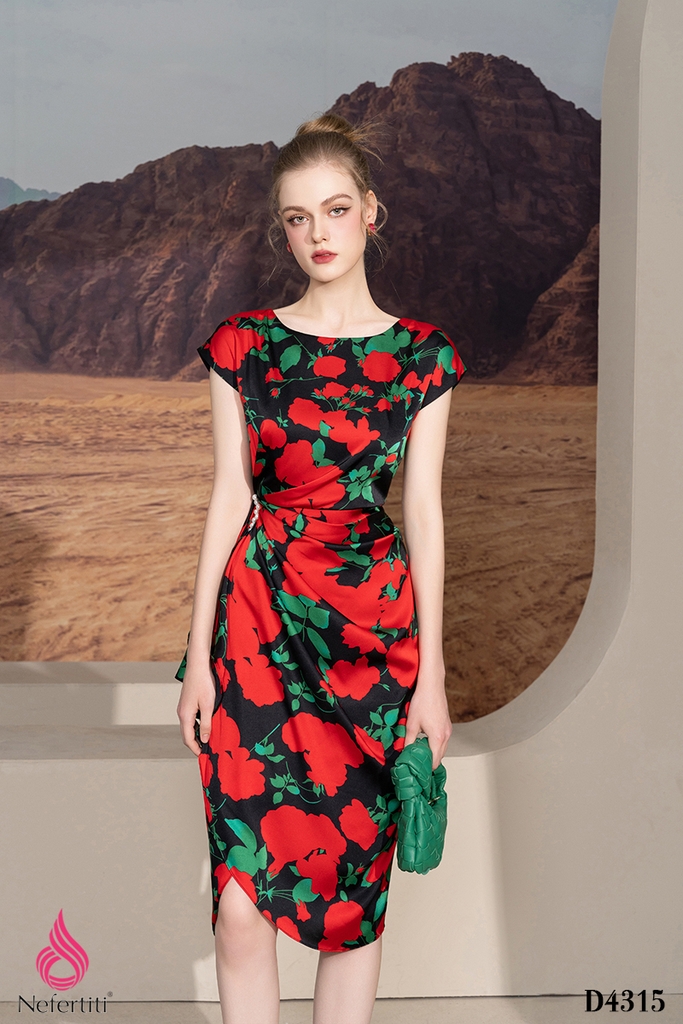 Đầm liền thân công sở sát nách cổ tim HL24-09 | Thời trang công sở K&K  Fashion
