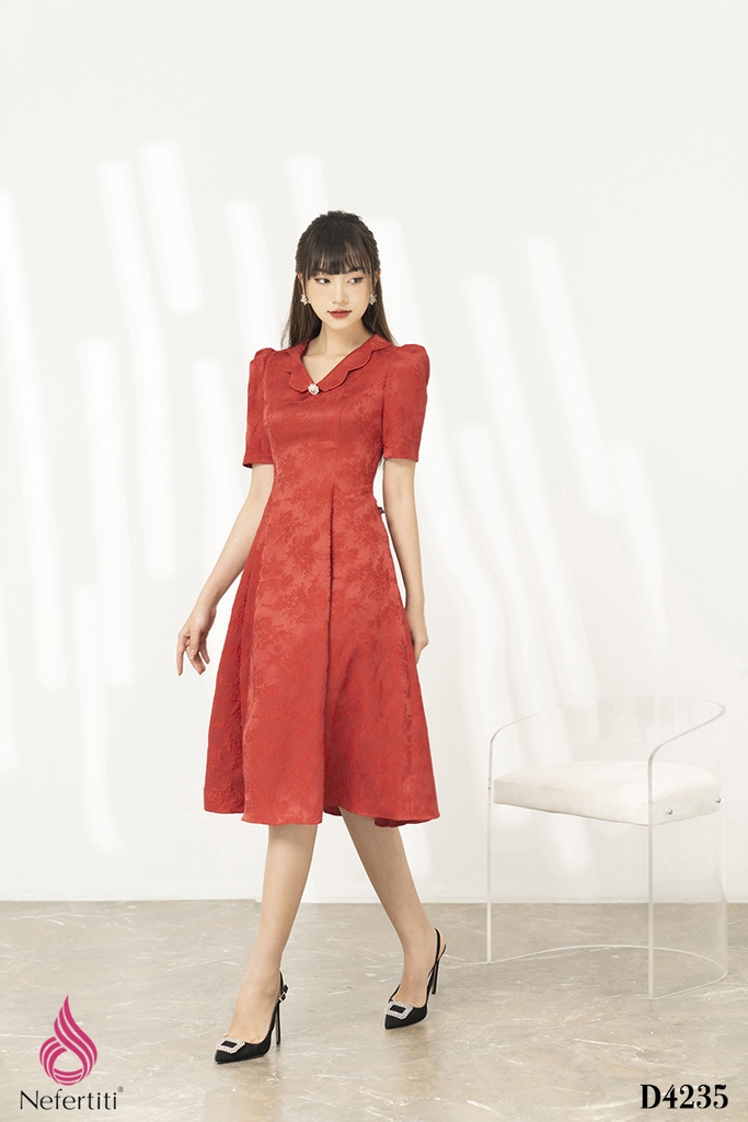 Đầm xòe gấm thiết kế cao cấp | Shopee Việt Nam