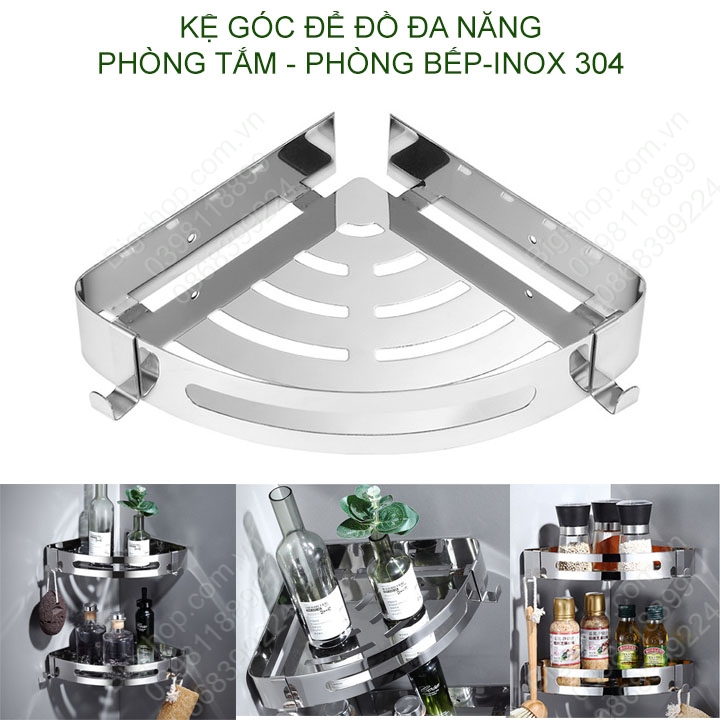 Kệ góc inox 304 để đồ thông minh đa năng nhà tắm, nhà bếp loại gắn ...
