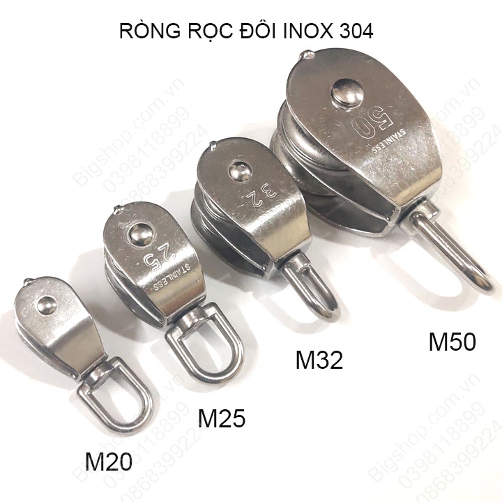 Ròng rọc đôi bằng inox 304 không gỉ M20-M25-M32-M50 tùy chọn