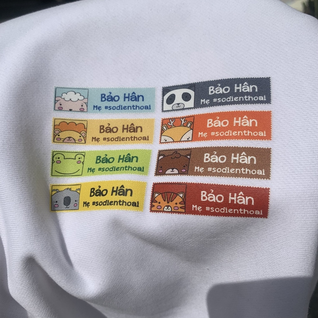 Sticker ủi áo in tên trẻ em GaSticker UT-F01- bộ 8 miếng kích thước 1,5 x 5 cm