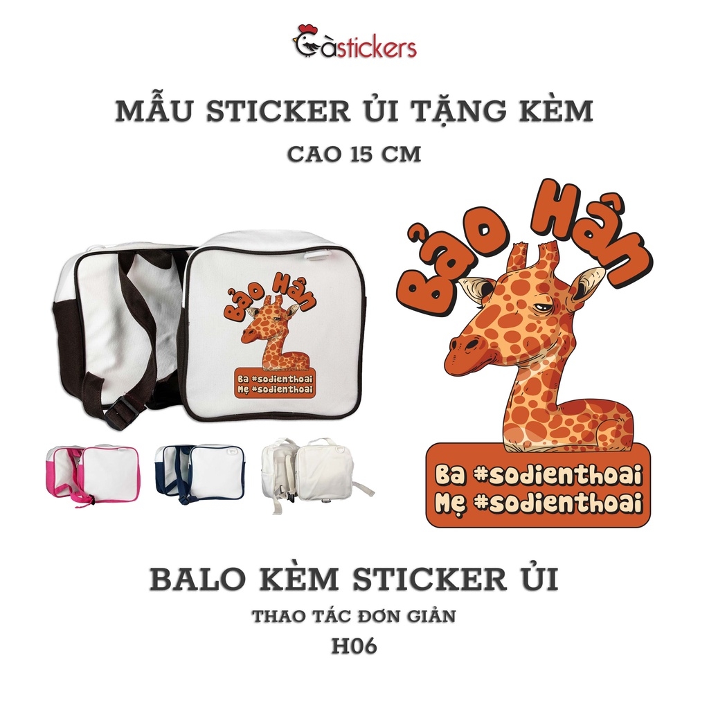Balo đi học mẫu giáo trẻ em GaStickers từ 2-5 tuổi vải canvas