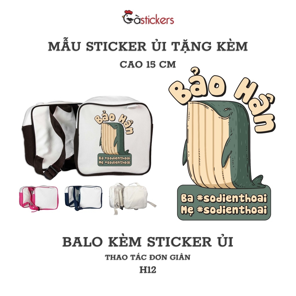 Balo đi học mẫu giáo trẻ em GaStickers từ 2-5 tuổi vải canvas