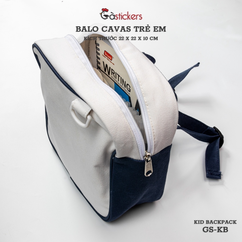 Balo đi học mẫu giáo trẻ em GaStickers từ 2-5 tuổi vải canvas