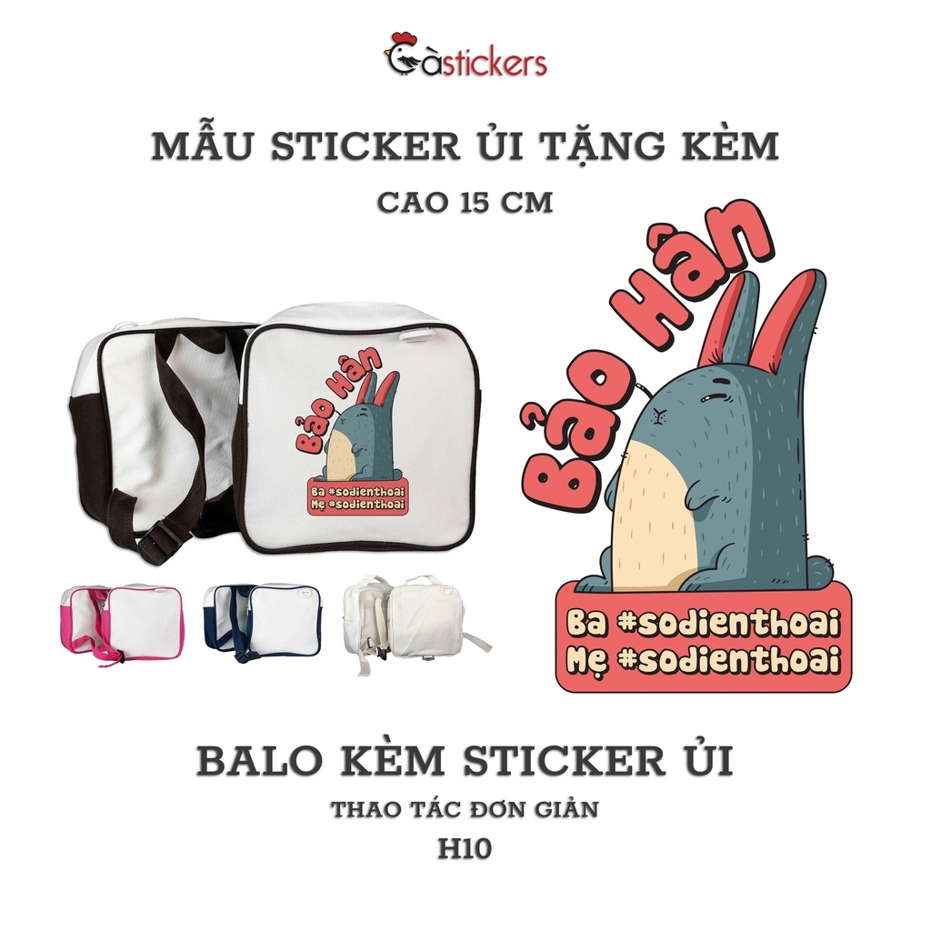 Balo đi học mẫu giáo trẻ em GaStickers từ 2-5 tuổi vải canvas