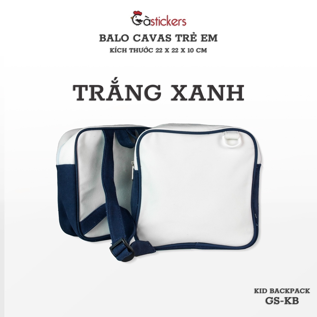 Balo đi học mẫu giáo trẻ em GaStickers từ 2-5 tuổi vải canvas