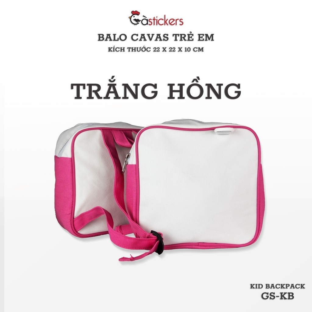 Balo đi học mẫu giáo trẻ em GaStickers từ 2-5 tuổi vải canvas
