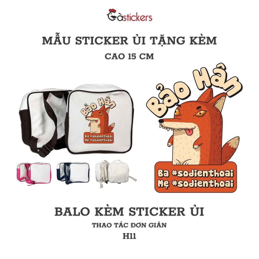 Balo đi học mẫu giáo trẻ em GaStickers từ 2-5 tuổi vải canvas