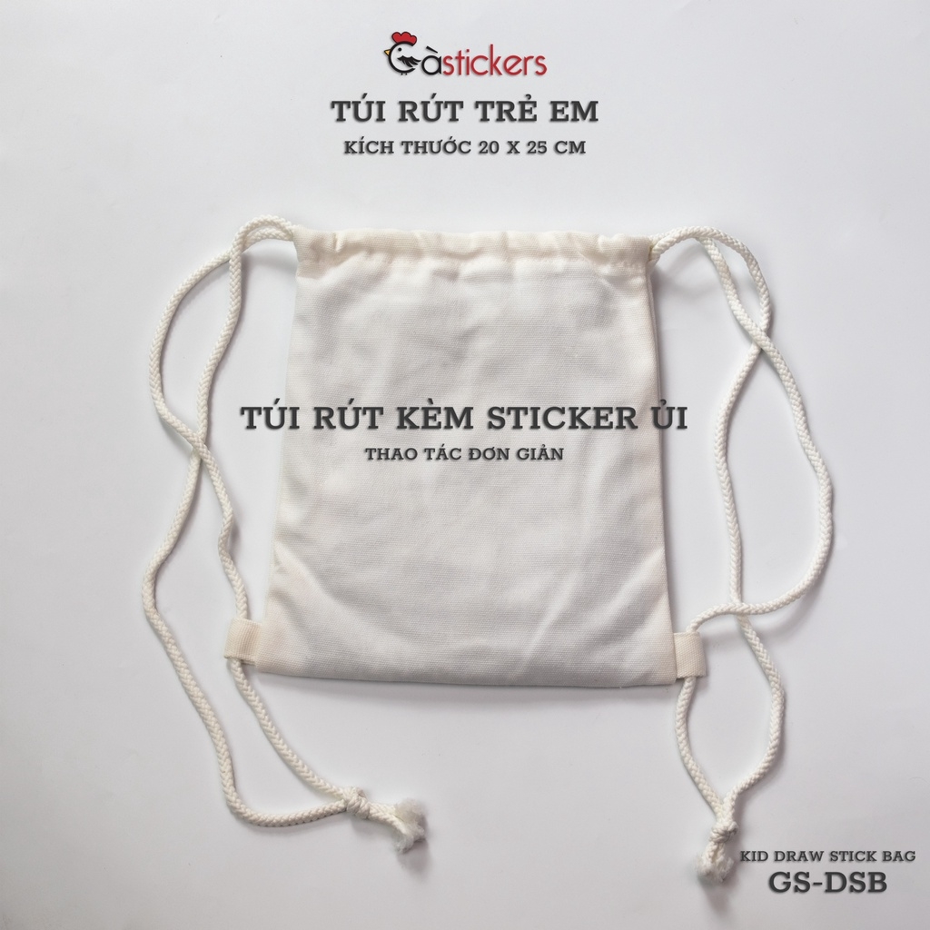 Túi rút trẻ em GaStickers từ 2-5 tuổi vải canvas