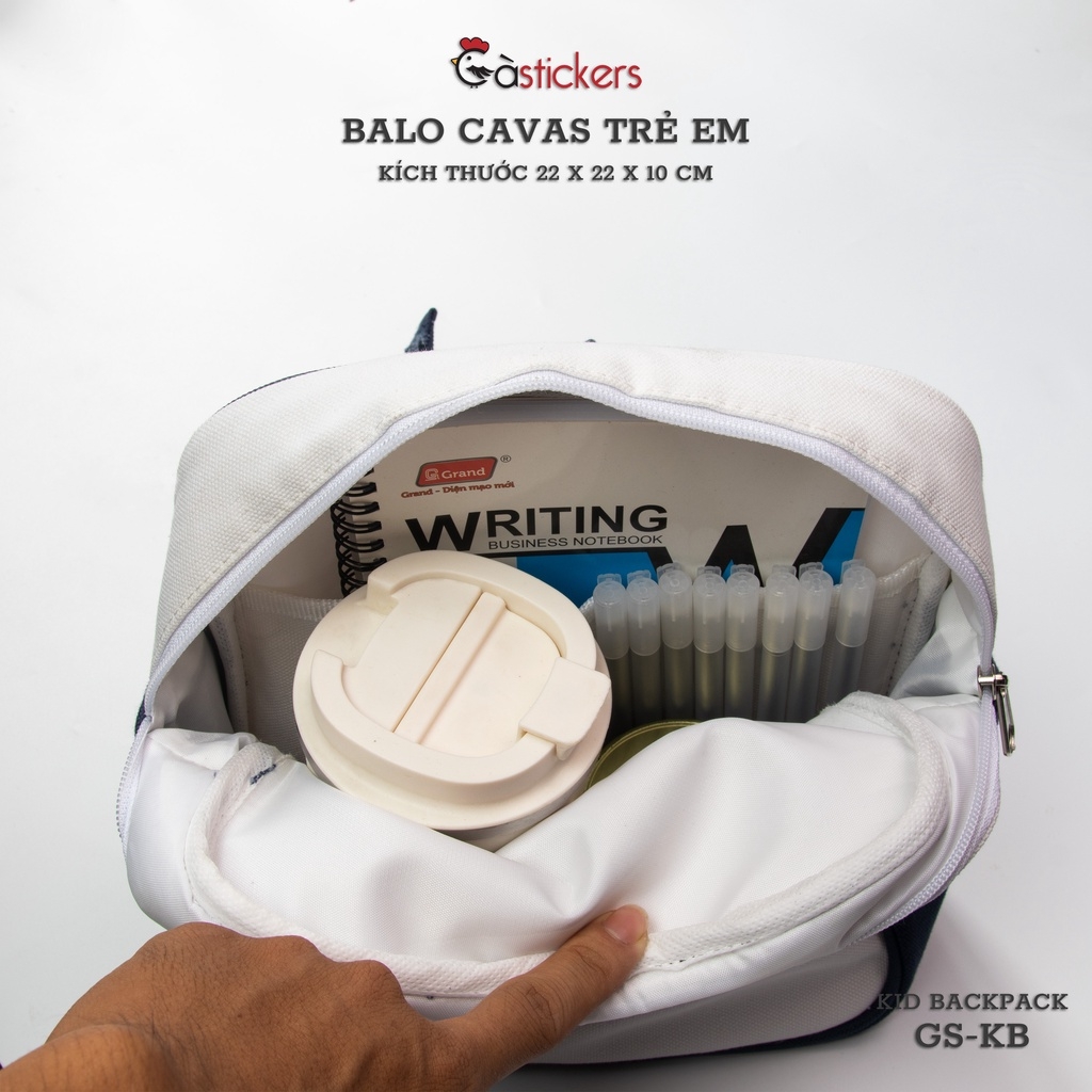 Balo đi học mẫu giáo trẻ em GaStickers từ 2-5 tuổi vải canvas