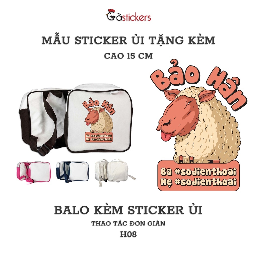 Balo đi học mẫu giáo trẻ em GaStickers từ 2-5 tuổi vải canvas