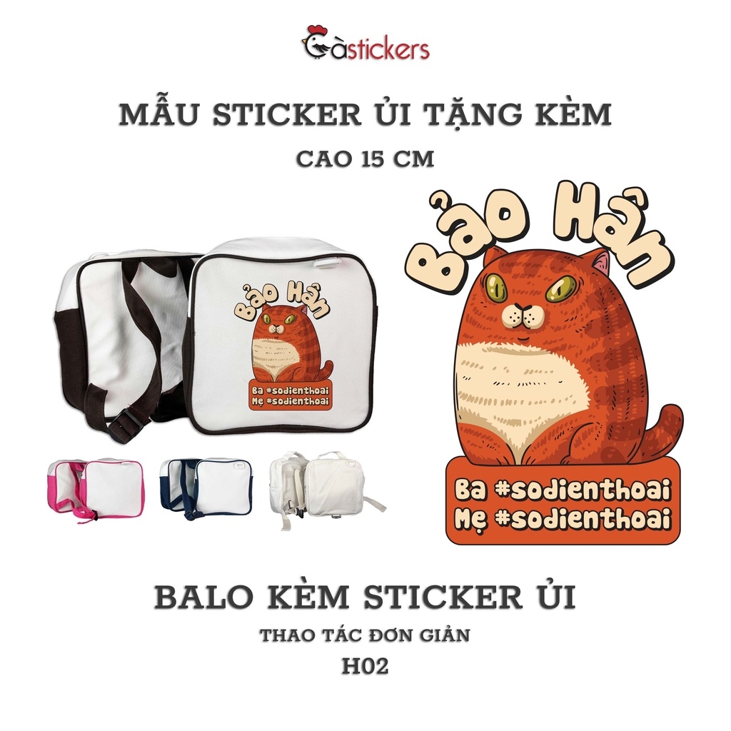 Balo đi học mẫu giáo trẻ em GaStickers từ 2-5 tuổi vải canvas