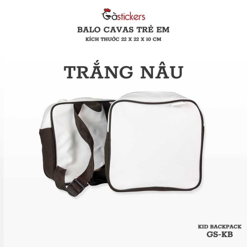 Balo đi học mẫu giáo trẻ em GaStickers từ 2-5 tuổi vải canvas
