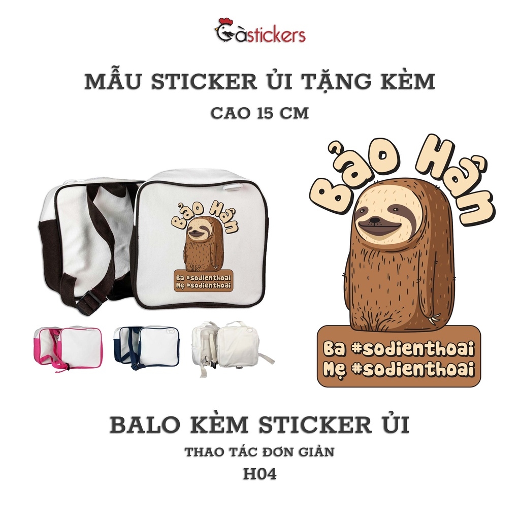 Balo đi học mẫu giáo trẻ em GaStickers từ 2-5 tuổi vải canvas