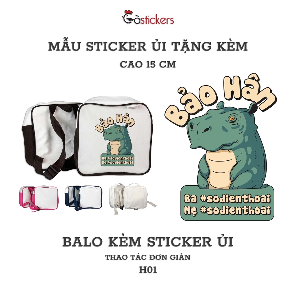 Balo đi học mẫu giáo trẻ em GaStickers từ 2-5 tuổi vải canvas