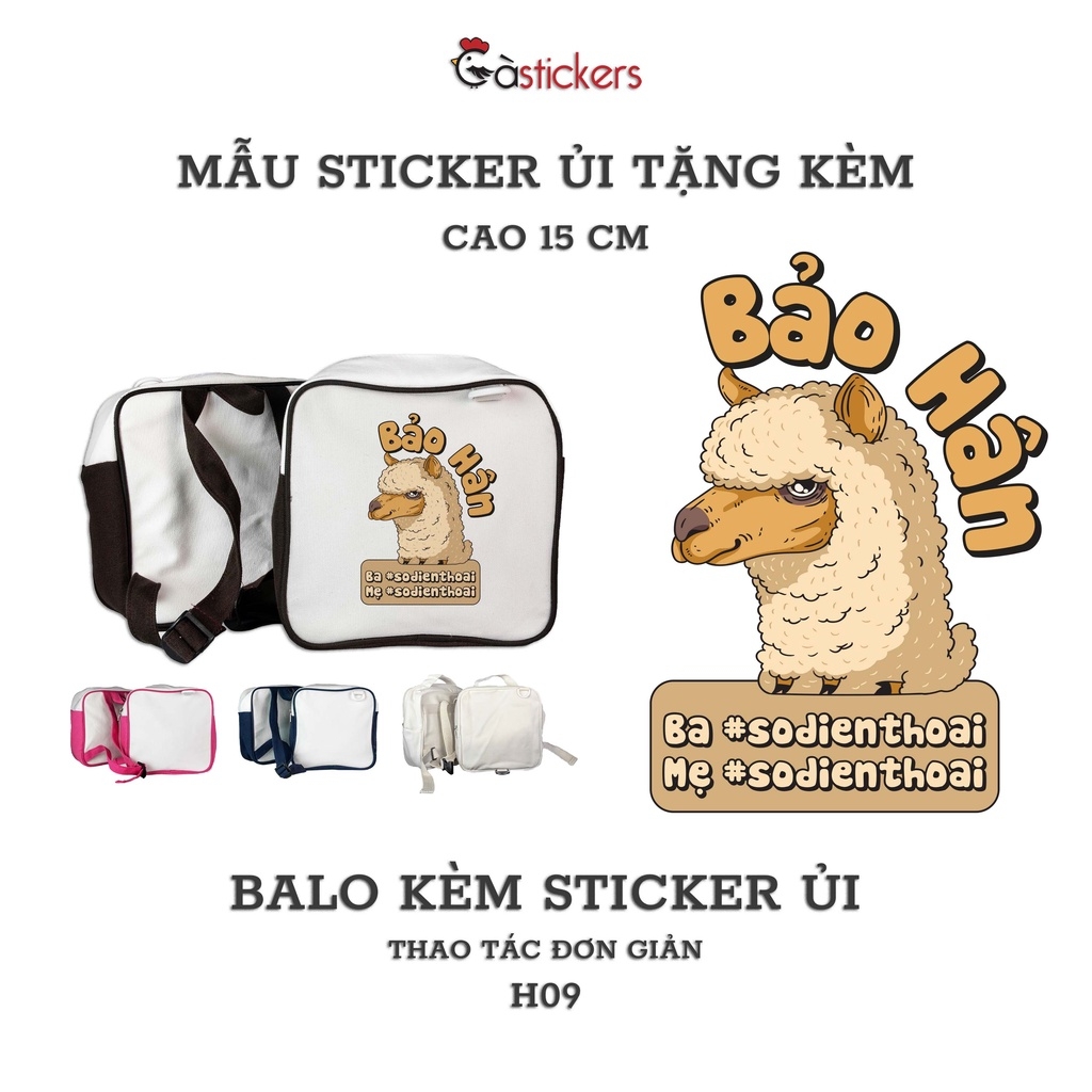 Balo đi học mẫu giáo trẻ em GaStickers từ 2-5 tuổi vải canvas