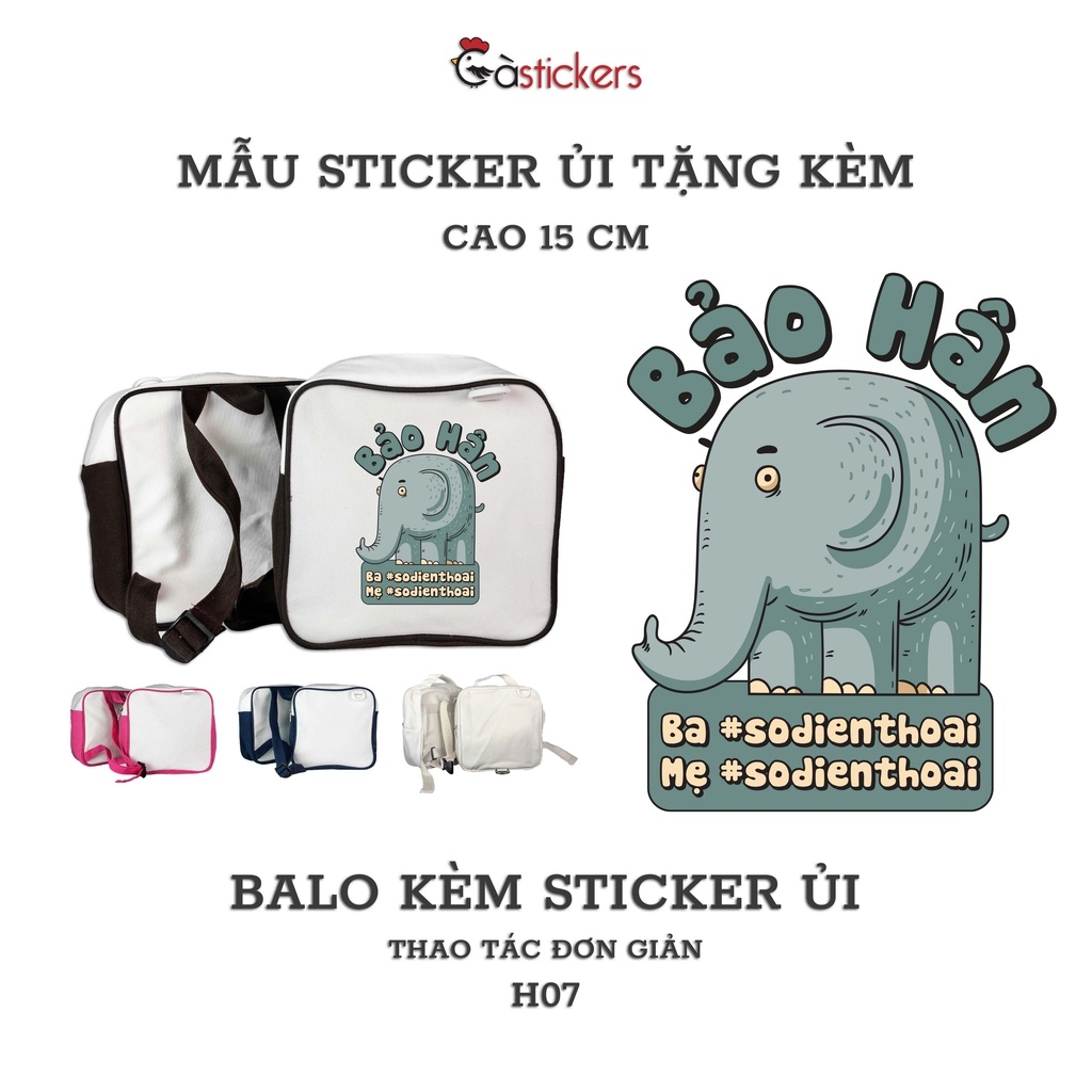 Balo đi học mẫu giáo trẻ em GaStickers từ 2-5 tuổi vải canvas