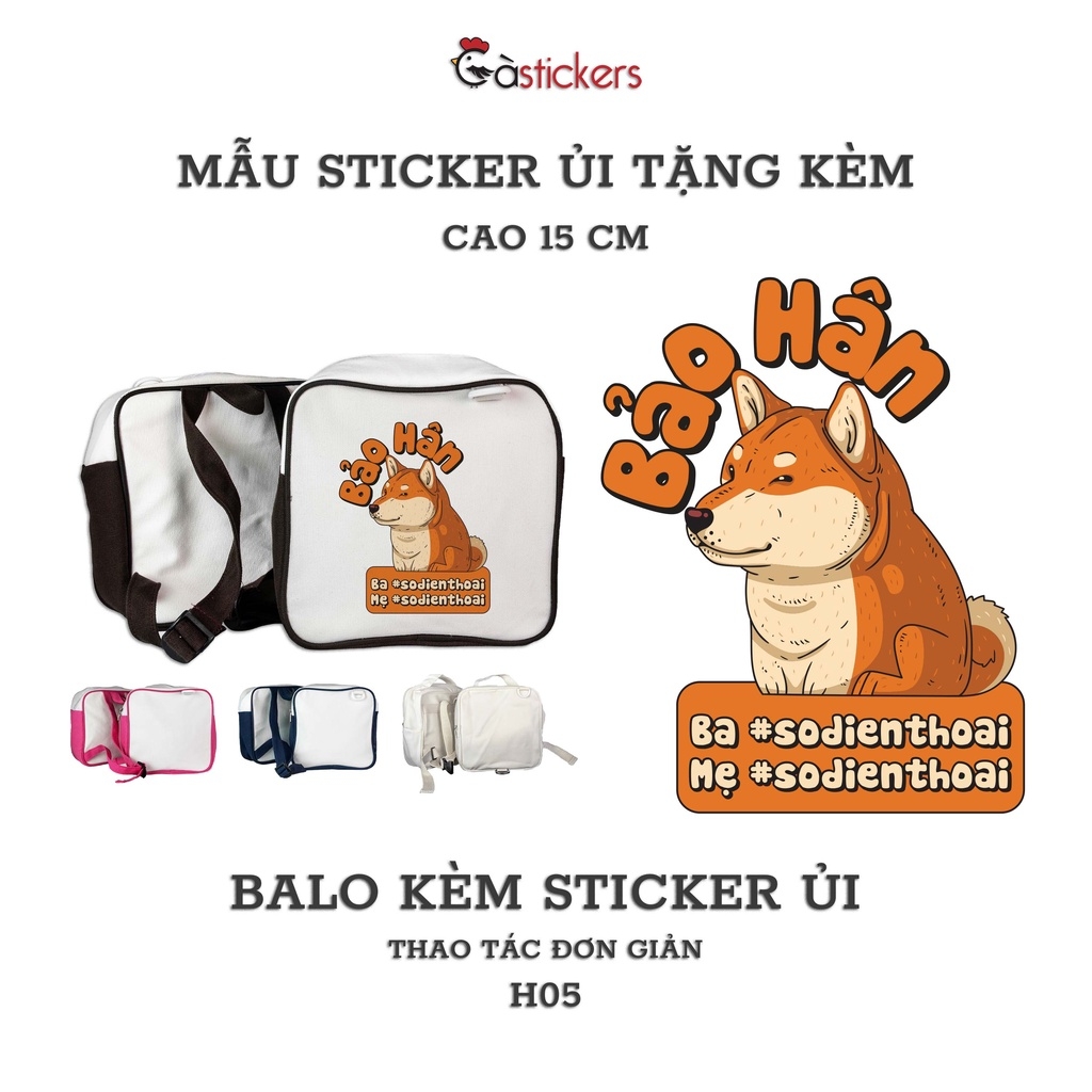 Balo đi học mẫu giáo trẻ em GaStickers từ 2-5 tuổi vải canvas