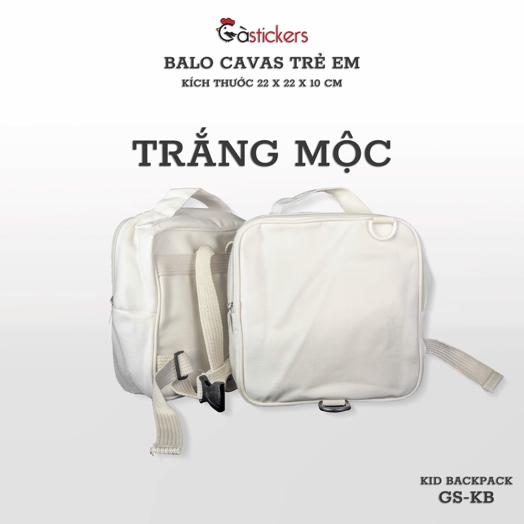 Balo đi học mẫu giáo trẻ em GaStickers từ 2-5 tuổi vải canvas