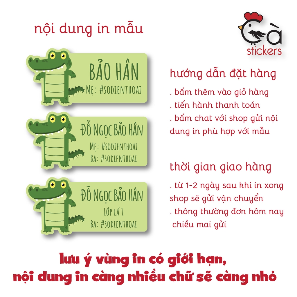 Sticker ủi áo in tên trẻ em GaSticker UT-B01- bộ 24 miếng kích thước 2,5 x 5 cm