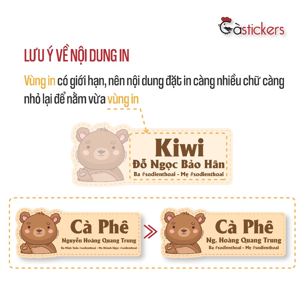 Sticker ủi áo in tên trẻ em GaStickers UT-D17- bộ 12 miếng kích thước 3 x 6 cm