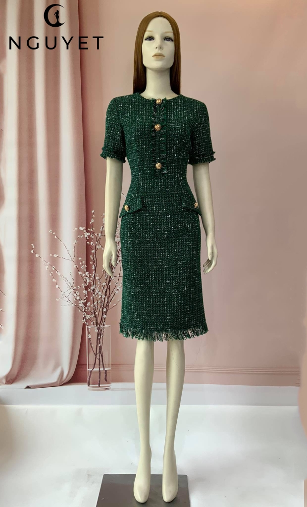 Đầm Dạ Nữ Tweed - 4016. Áo Dạ Tweed Xuất Khẩu, VNXK, Dư Xịn giá chỉ 380k