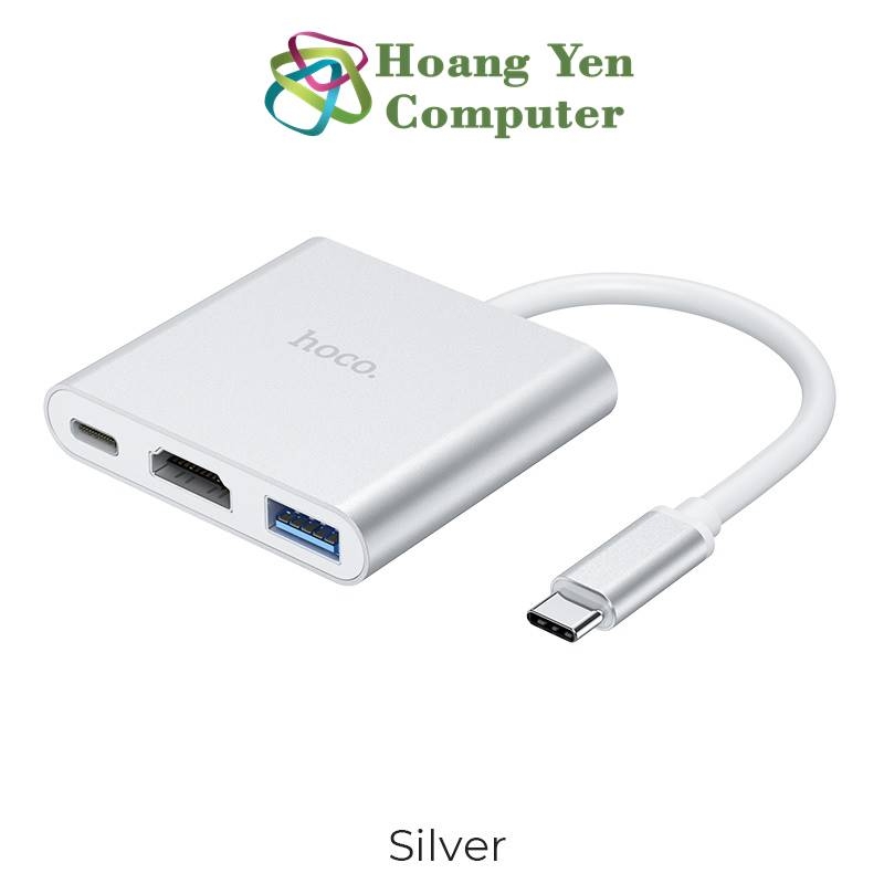 Cáp Type C ra HDMI Hoco HB14 (Type C ra HDMI + USB + Type C) - BH 12 Tháng  | Hoàng Yến Computer