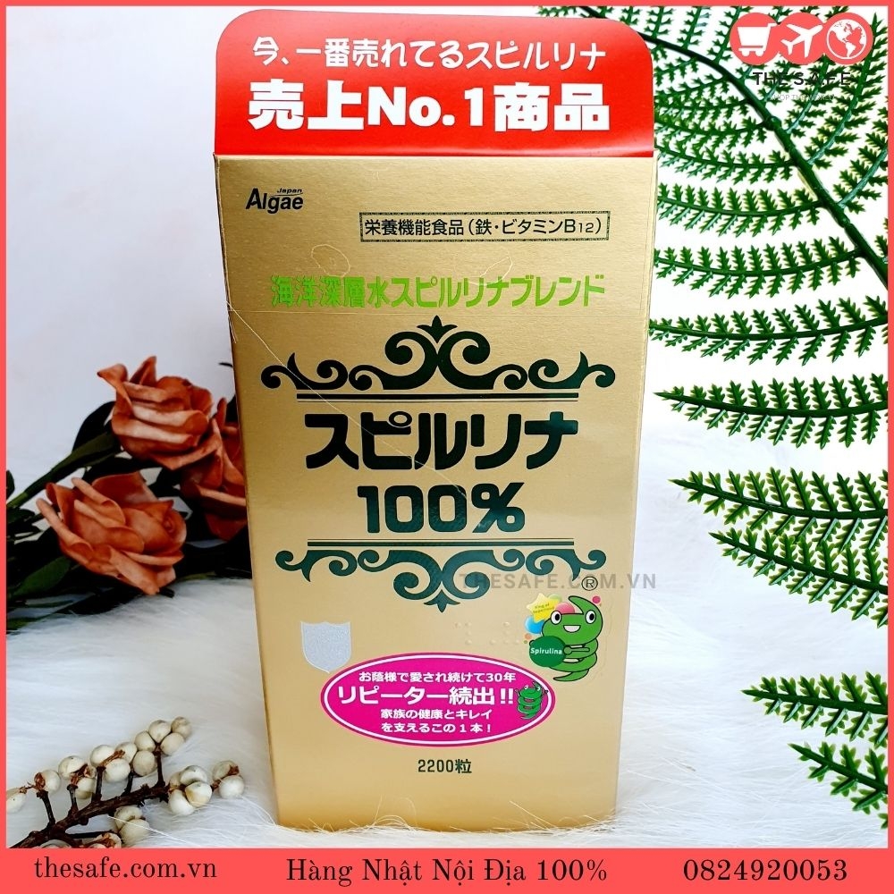 Tảo Xoắn Spirulina 2200 viên Nhật Bản ( tem đỏ )