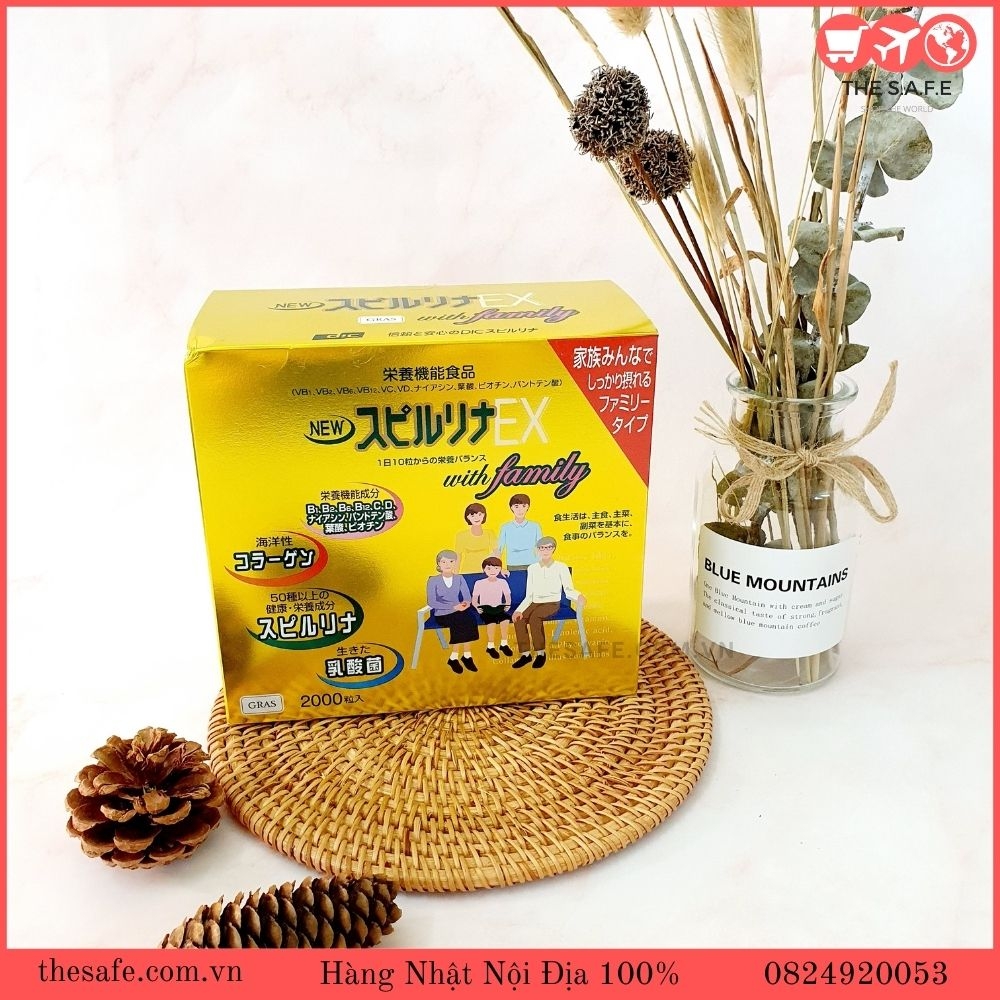 Tảo vàng Spirulina EX DIC cao cấp - 2000 viên