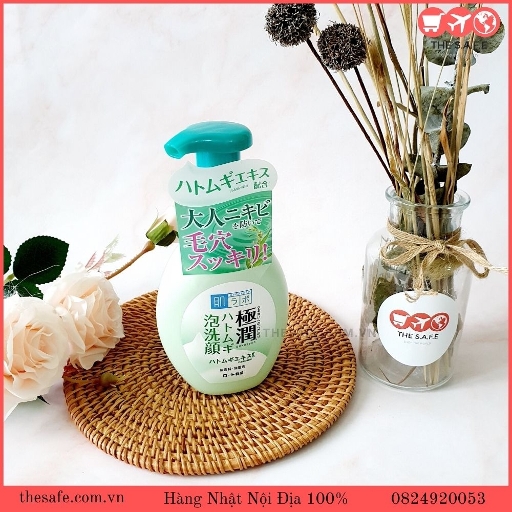 Sữa rửa mặt tạo bọt Hadalabo xanh Trị Mụn