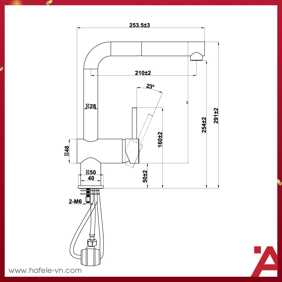 Vòi rửa chén bát Hafele HT21-GH1P254 577.55.390
