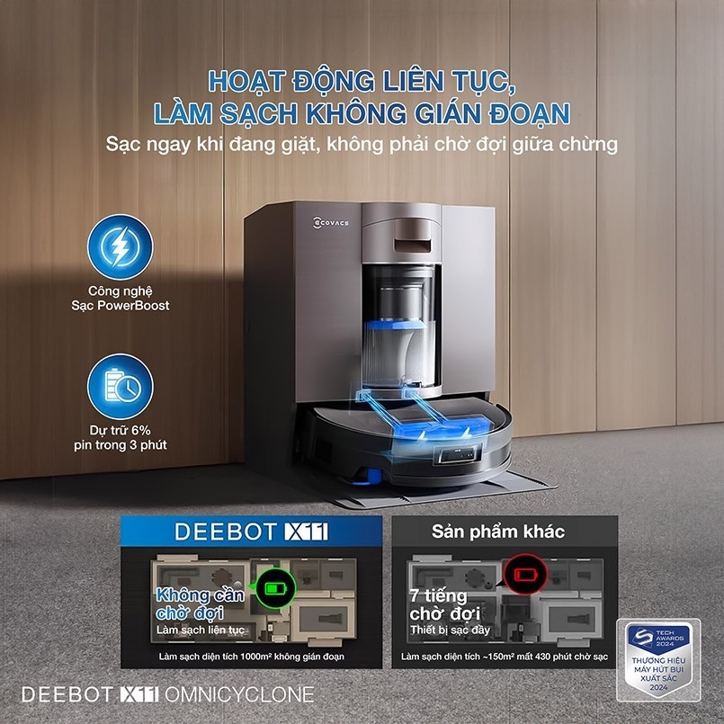 Robot hút bụi lau nhà Ecovacs Deebot X11 OmniCyclone 2026.