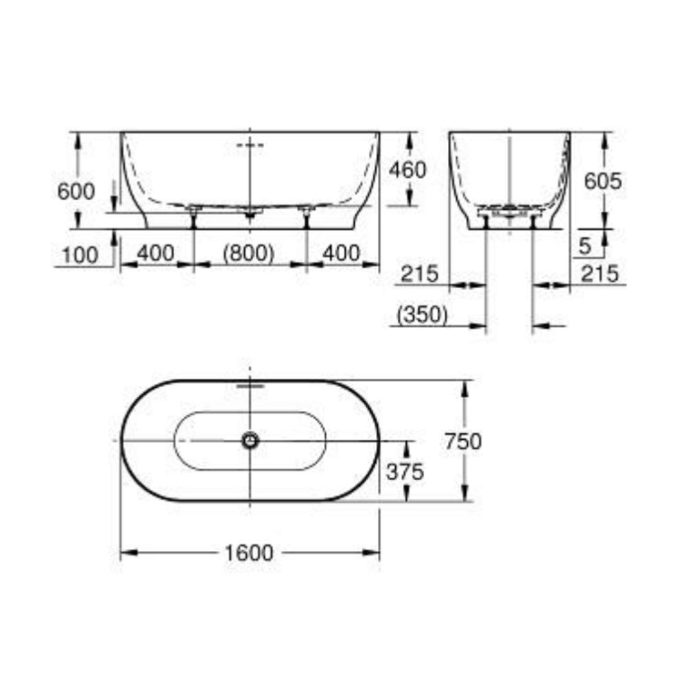 Bồn Tắm Đặt Sàn GROHE Essence 1m6 – Mã 36514000