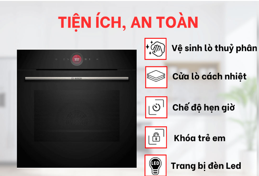 Lò nướng âm tủ Bosch HBG7241B1 Serie 8