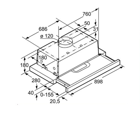 Máy hút mùi BOSCH DFT93AC50