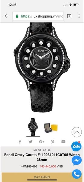 Đồng hồ Fendi Crazy Carats Full Black